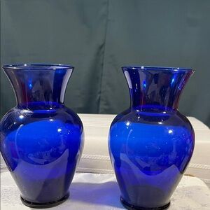 Elegant Blue Glass Vases